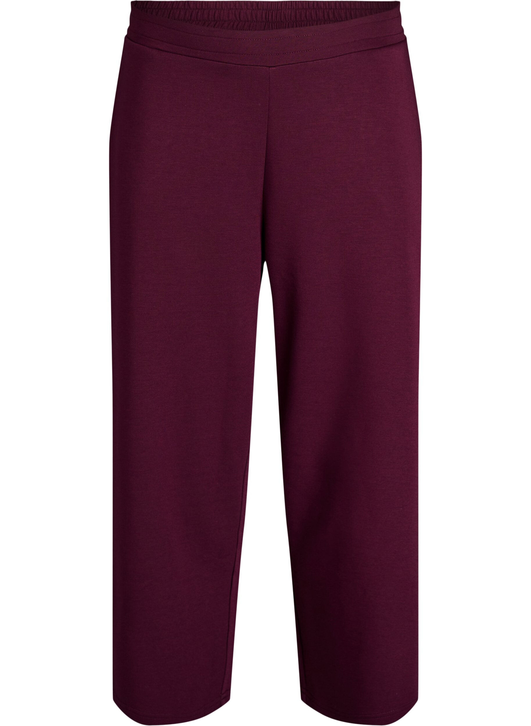 Zizzi 7/8-broek van modalmix met zakken, Donker Bordeaux, Packshot image number 0