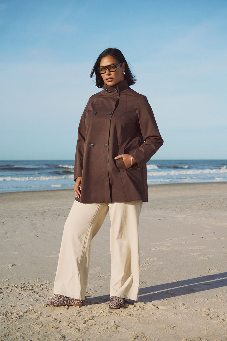 Waterafstotende lentejas in bruin, , Model