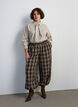 Gestreept overhemd met afneembare strik aan de hals, Beige, Model image number 1