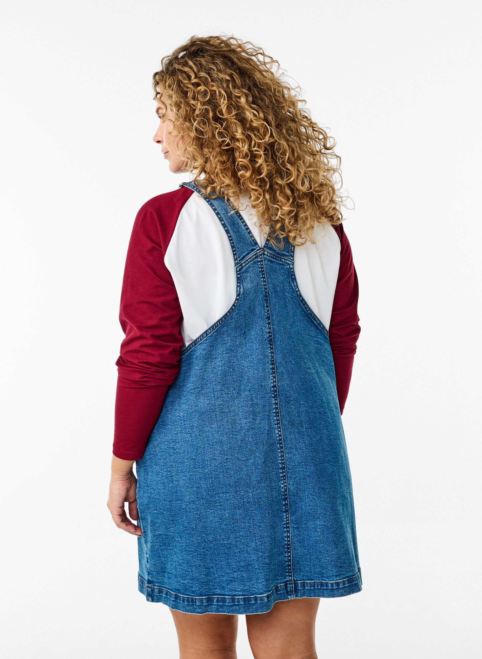 Zizzi Denim tuinjurkje, Blauw, Model image number 2
