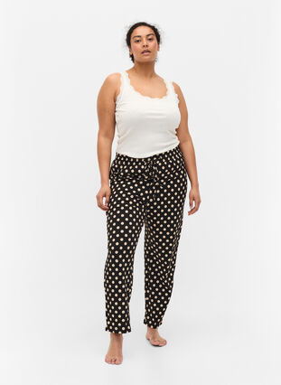 Katoenen pyjama broek , Black W. Angora Dot, Model image number 2