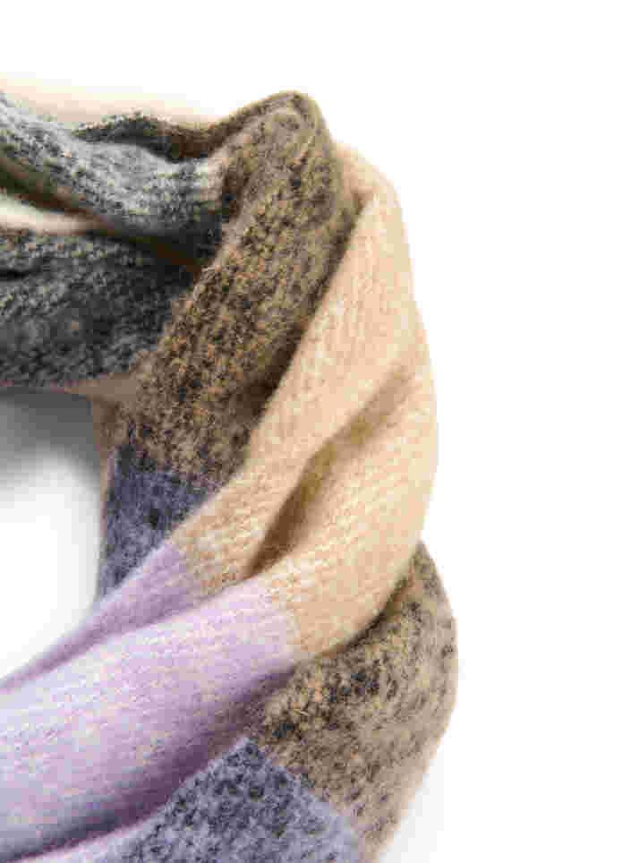 Gedessineerde sjaal met franjes, Violet Tulip, Packshot image number 1