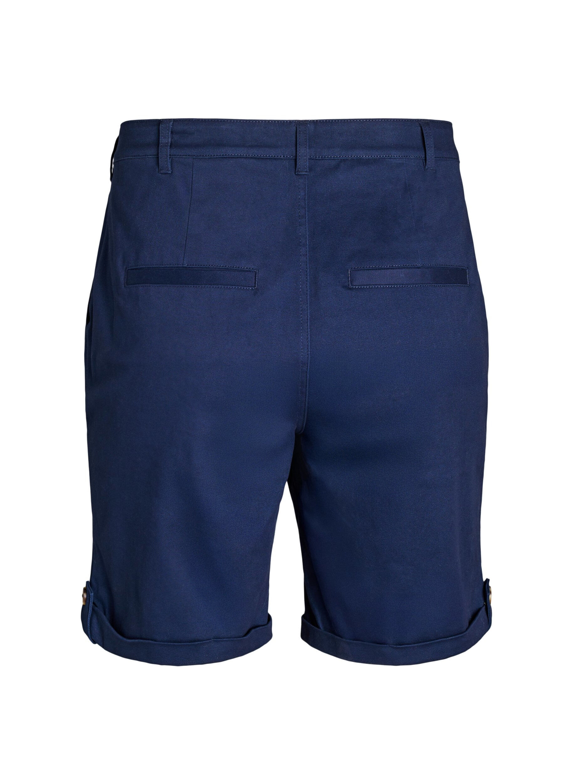 Zizzi Chino shorts met zakken, Blauw, Packshot image number 1