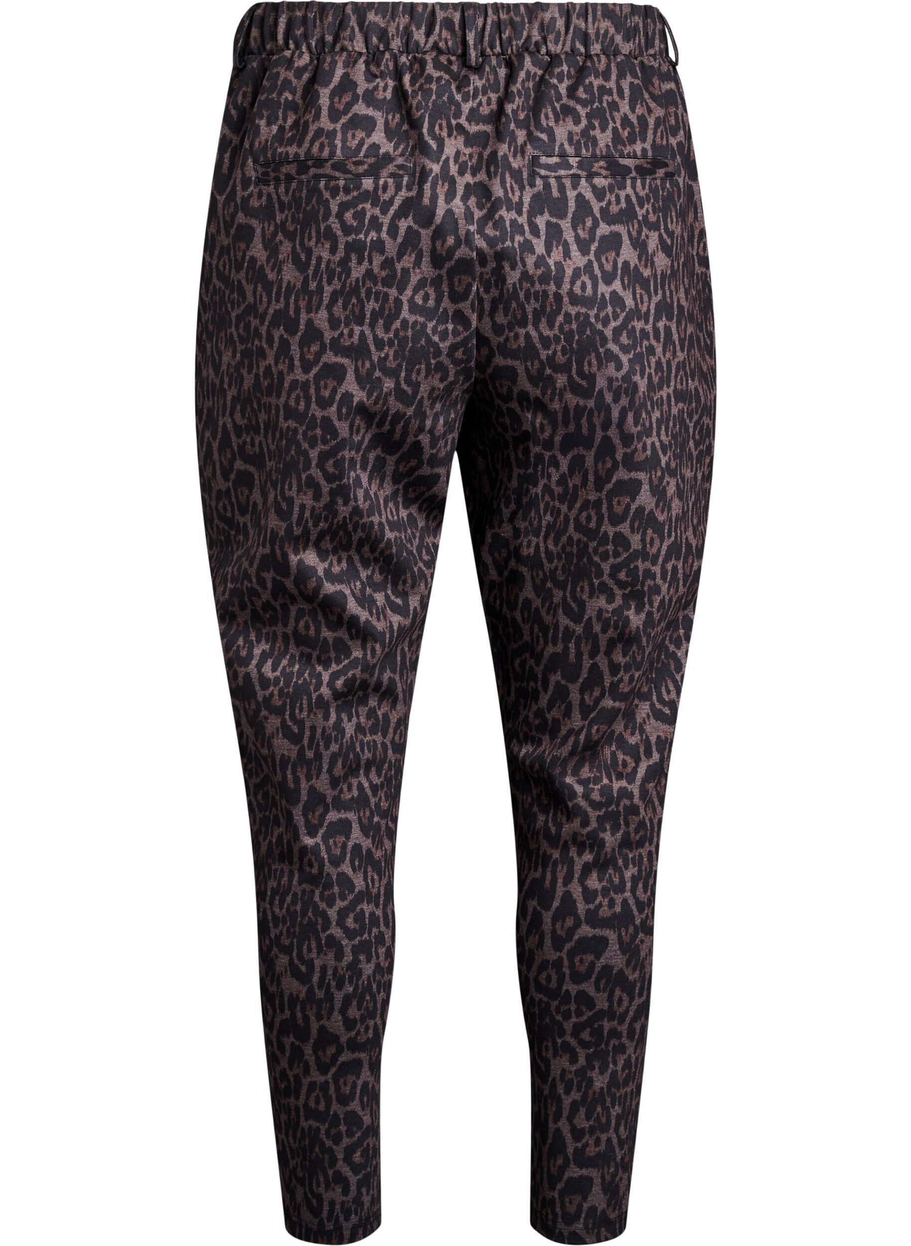 Zizzi Gecropte broek met luipaardprint, Bruin, Packshot image number 1