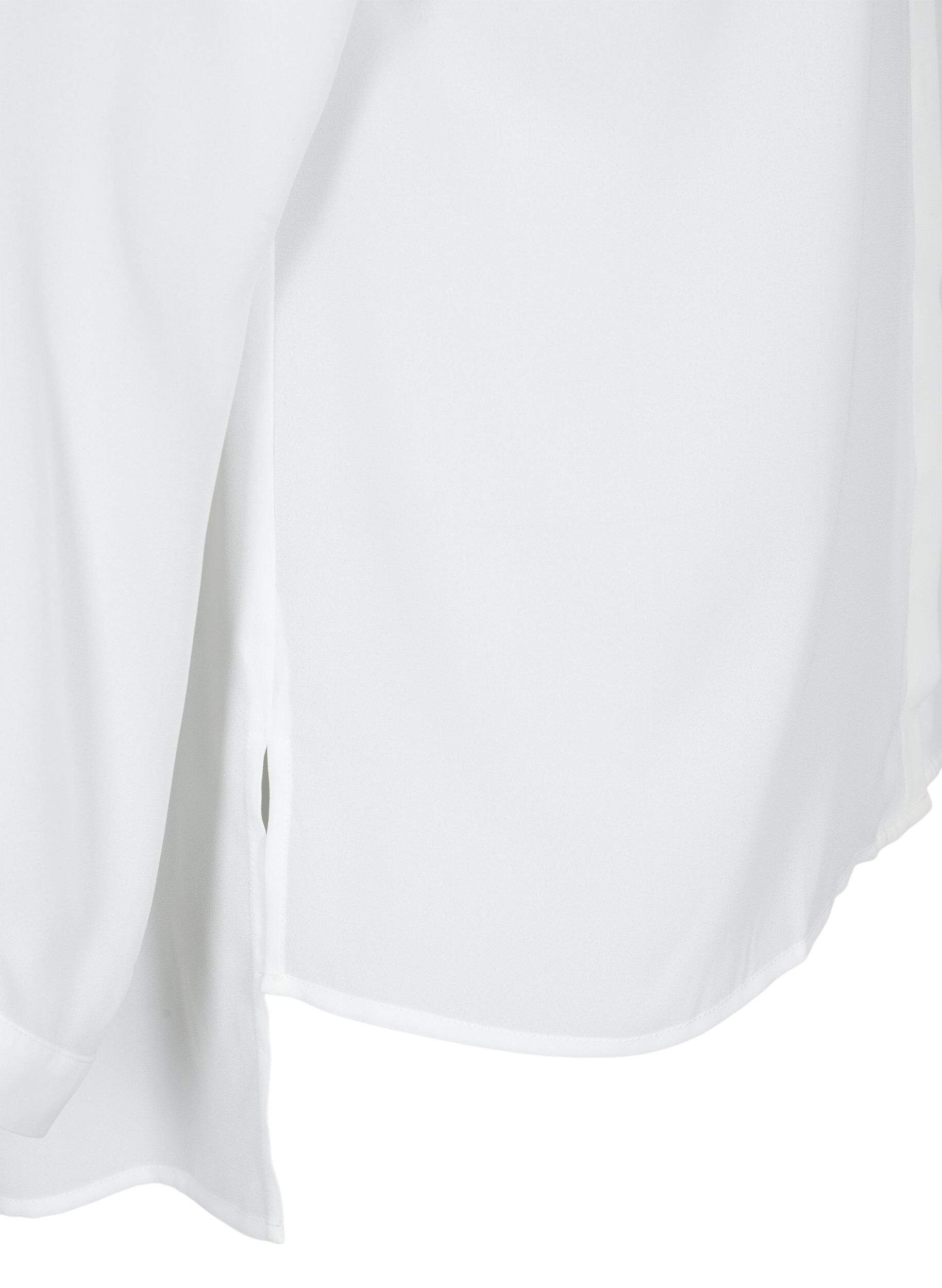 Zizzi Effen shirt met V-hals, Bright White, Packshot image number 3