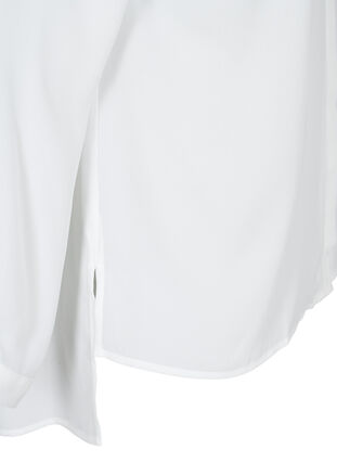 Effen kleur overhemd met v-hals, Bright White, Packshot image number 3