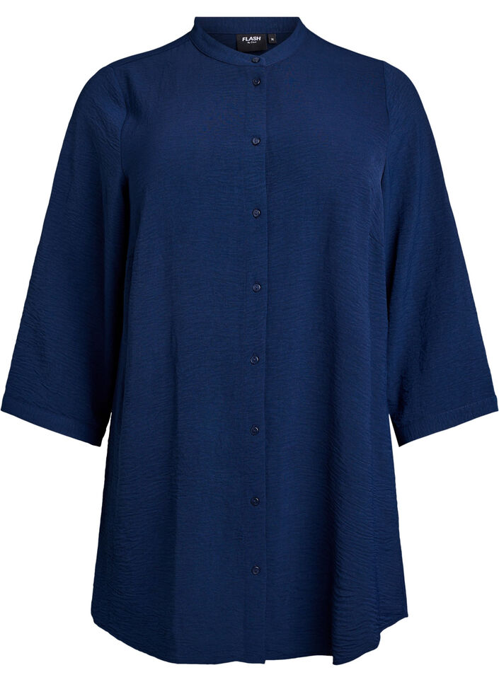 Tuniek met 3/4 mouwen, Blauw, Packshot image number 0