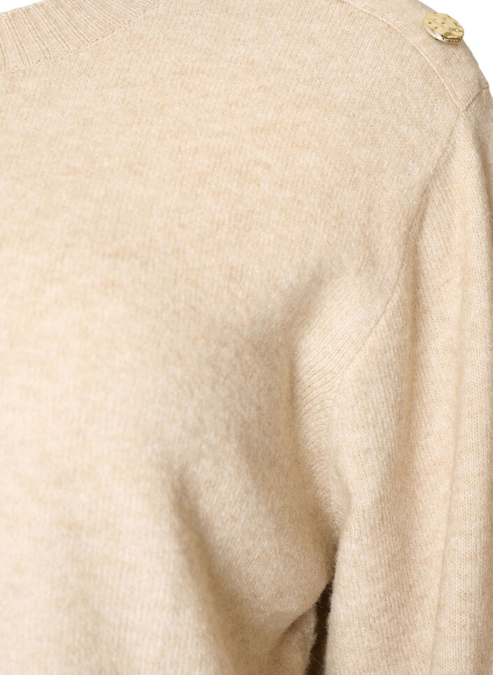 Breisel blouse met knoopdetail, Beige, Packshot image number 2