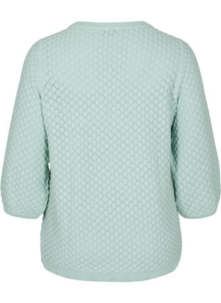 Gebreide blouse met patroon van biologisch katoen met 3/4 mouwen, Surf Spray, Packshot image number 1