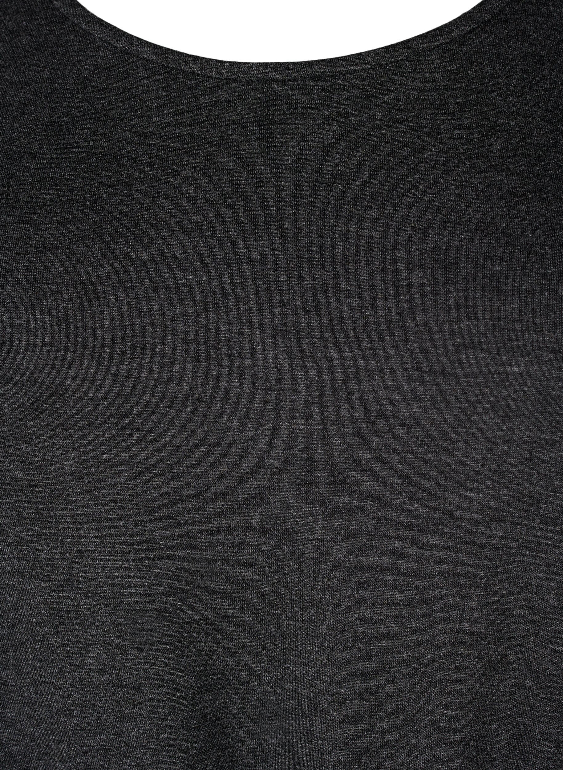 Zizzi Korte jurk in jersey met strikceintuur, Grijs, Packshot image number 2