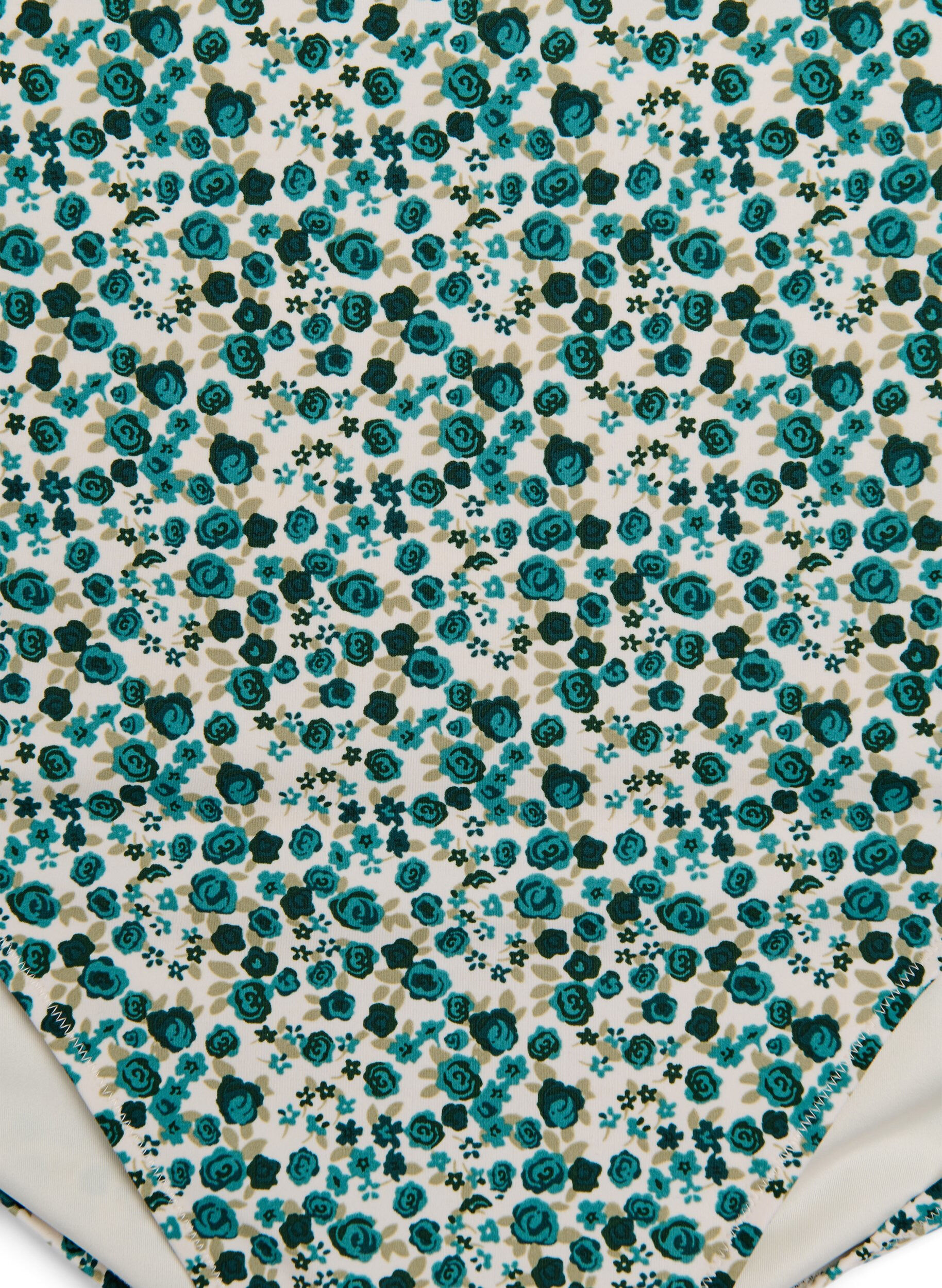 Zizzi Bikinibroekje met extra hoge taille en bloemenprint, Groen, Packshot image number 2