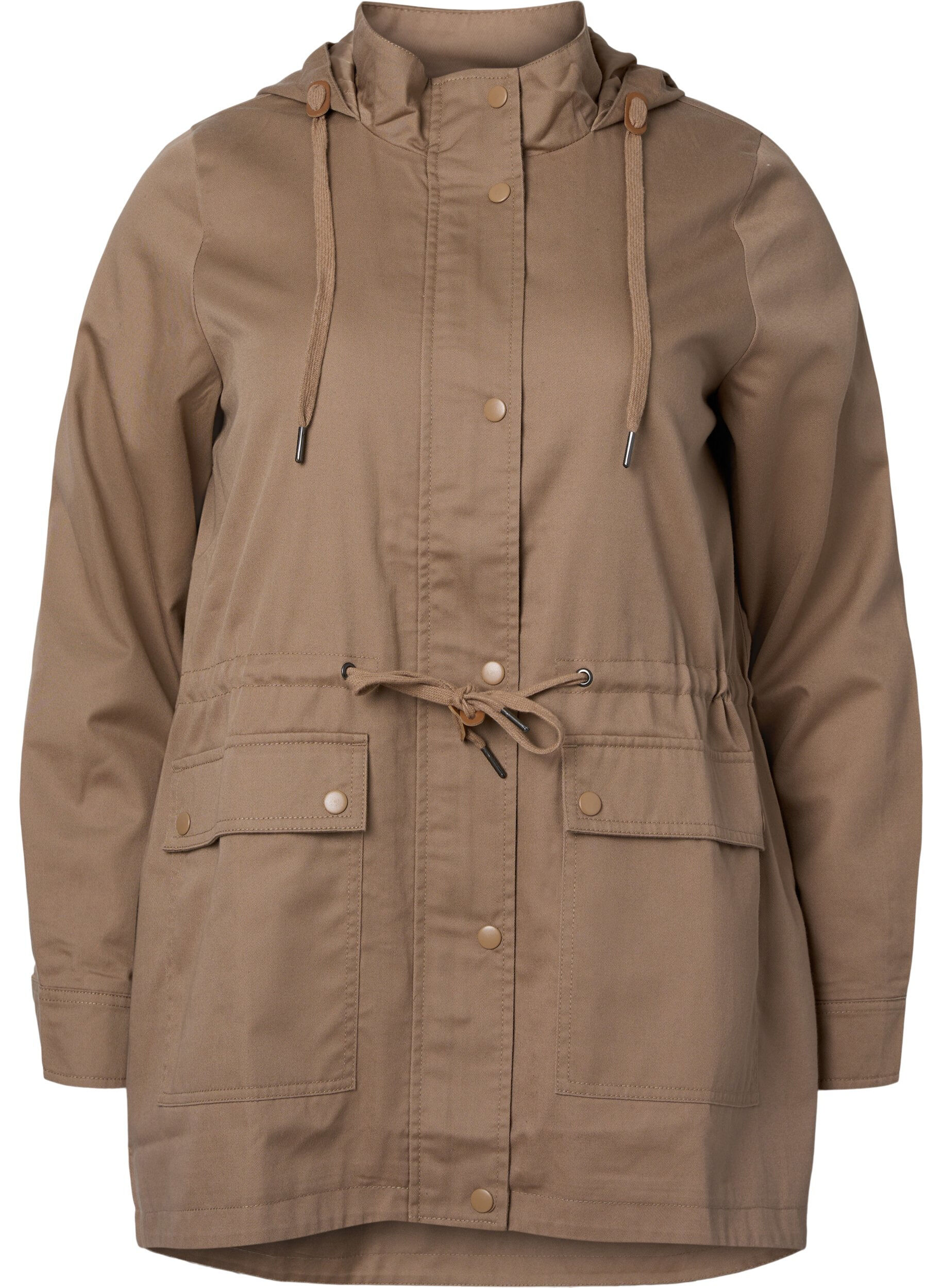 Zizzi Lange parka met capuchon en zakken, Amphora, Packshot image number 0