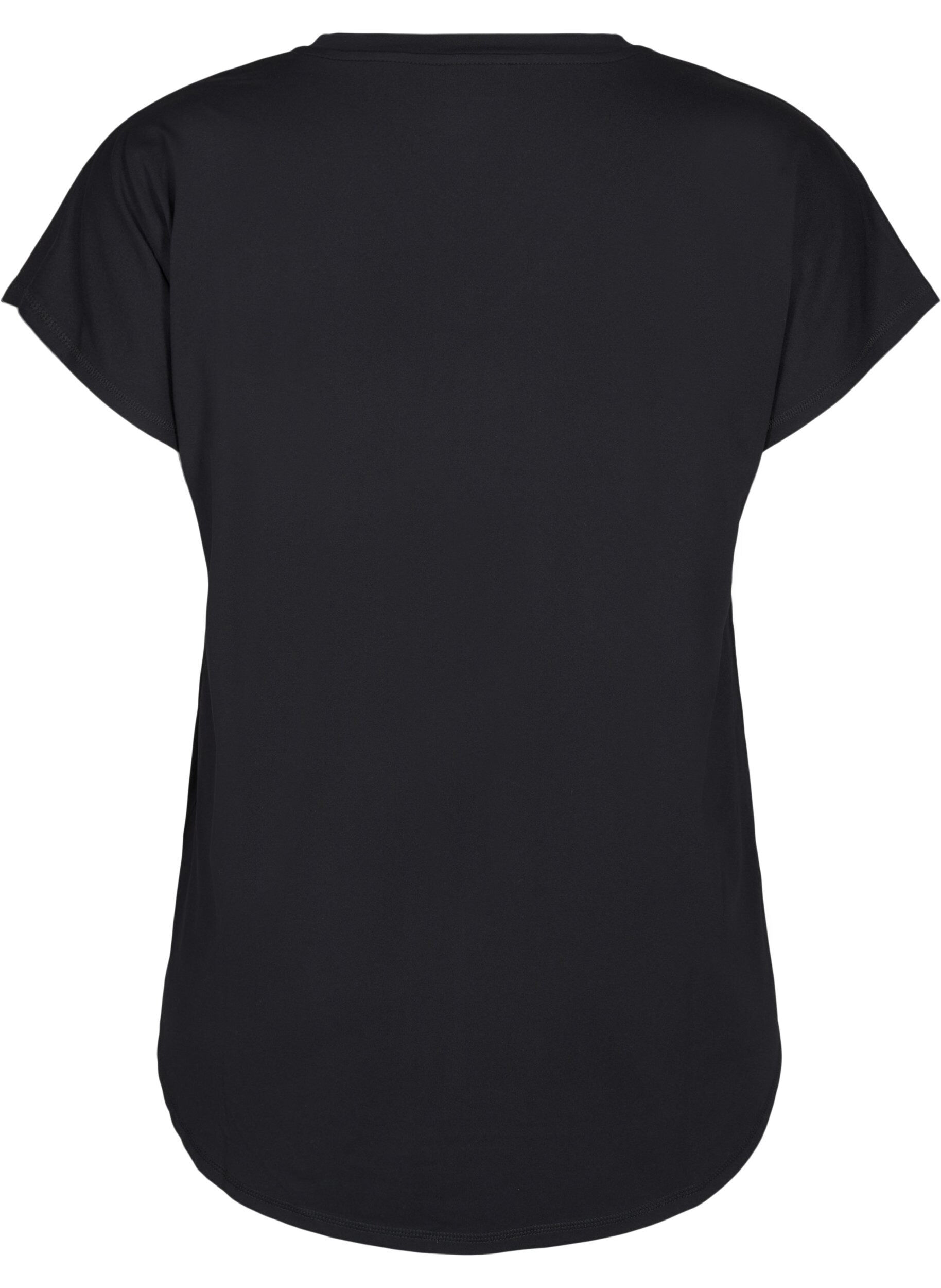 Zizzi T-shirt met V-hals, Black, Packshot image number 1