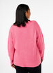 Gebreide blouse met V-hals en lange mouwen, Bubblegum Wh. Mel., Model image number 1