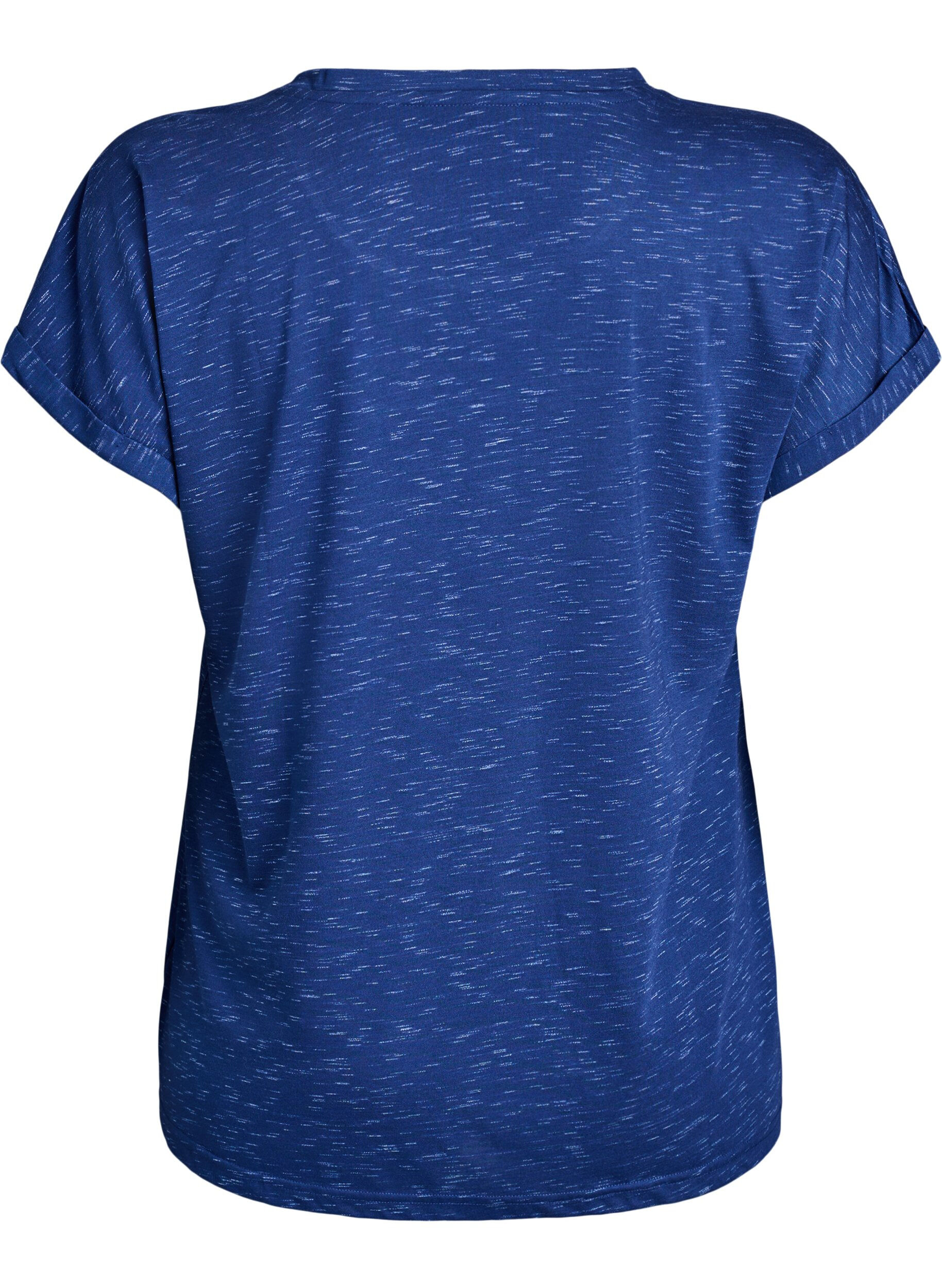Zizzi Losse workout T-shirt met korte mouwen, Blauw, Packshot image number 1