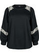 Sweatshirt met pareldetails, Black, Packshot image number 0