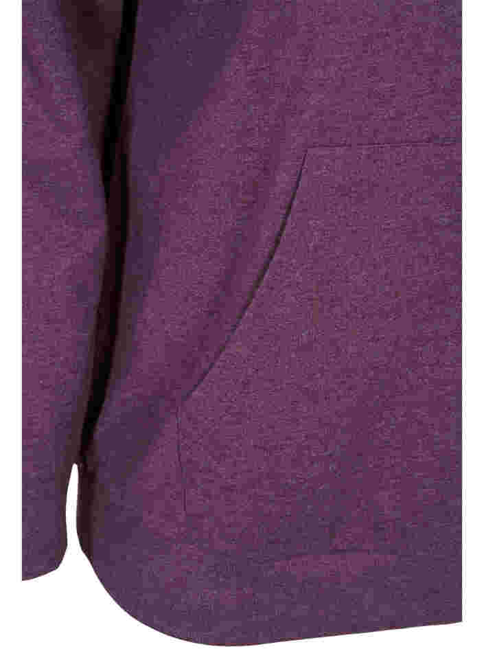 Sweatshirt met rits en capuchon, Blackberry Wine, Packshot image number 3