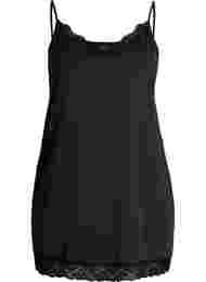 Pyjama jurk met kanten details, Black
