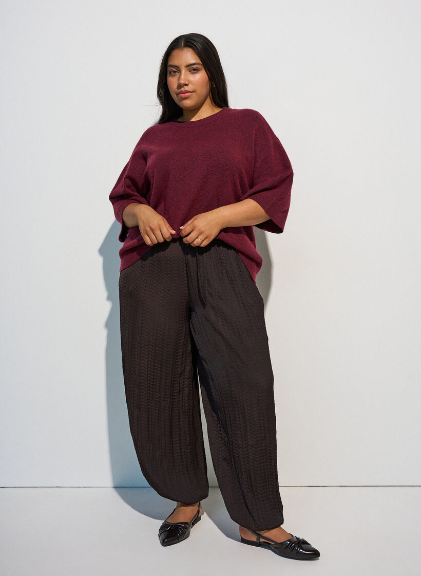 Los gebreide shirt met korte mouwen, Rood, Model image number 1