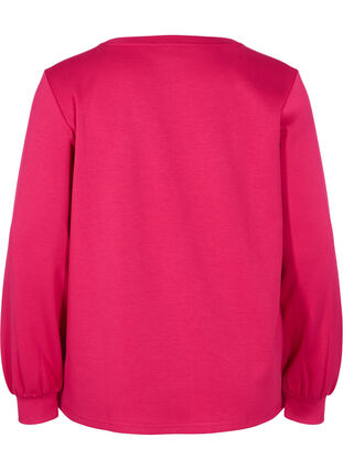 Sweatshirt met ronde hals en lange mouwen, Cerise, Packshot image number 1