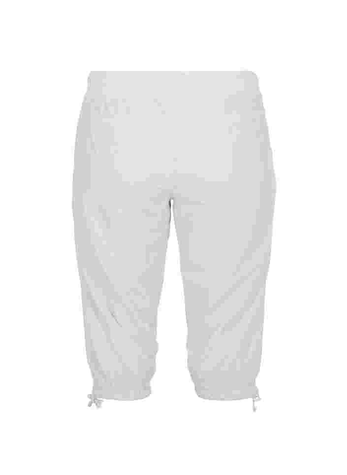 Losse cropped broek van katoen, Bright White, Packshot image number 1