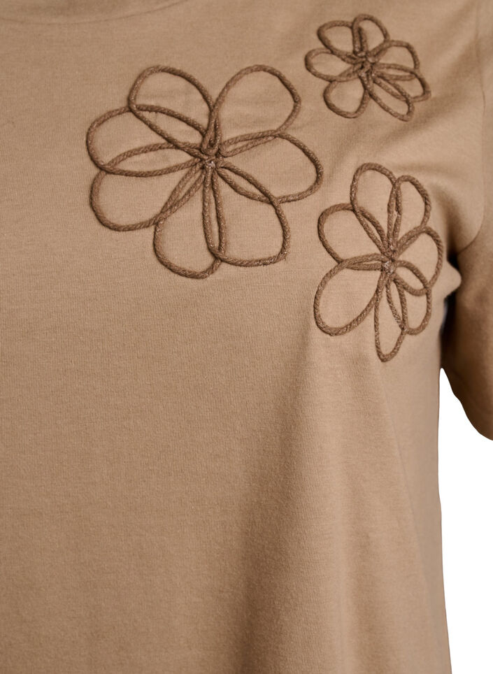 T-shirt met decoratieve details, Beige, Packshot image number 2