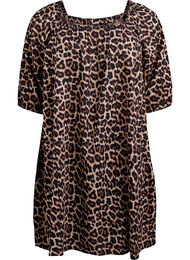 Strandjurk in viscose met print, Beige