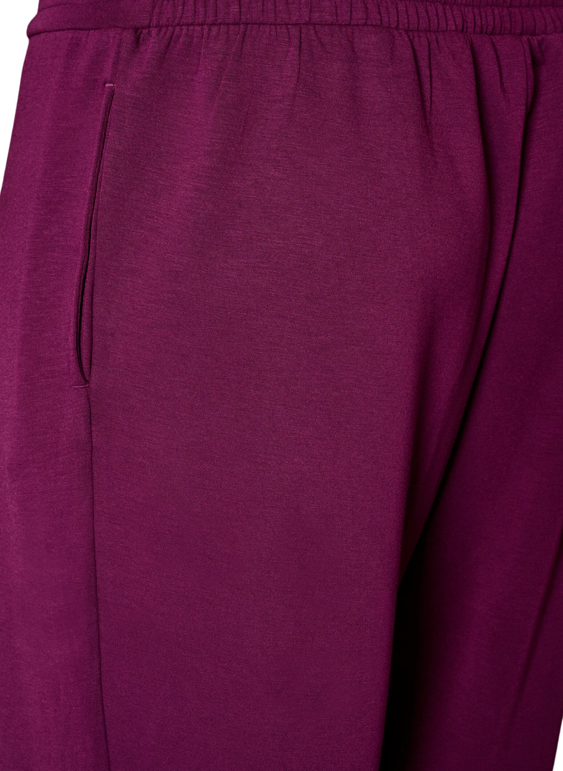 ZizziJerseybroek met hoge taille en zakken, Paars, Packshot image number 3