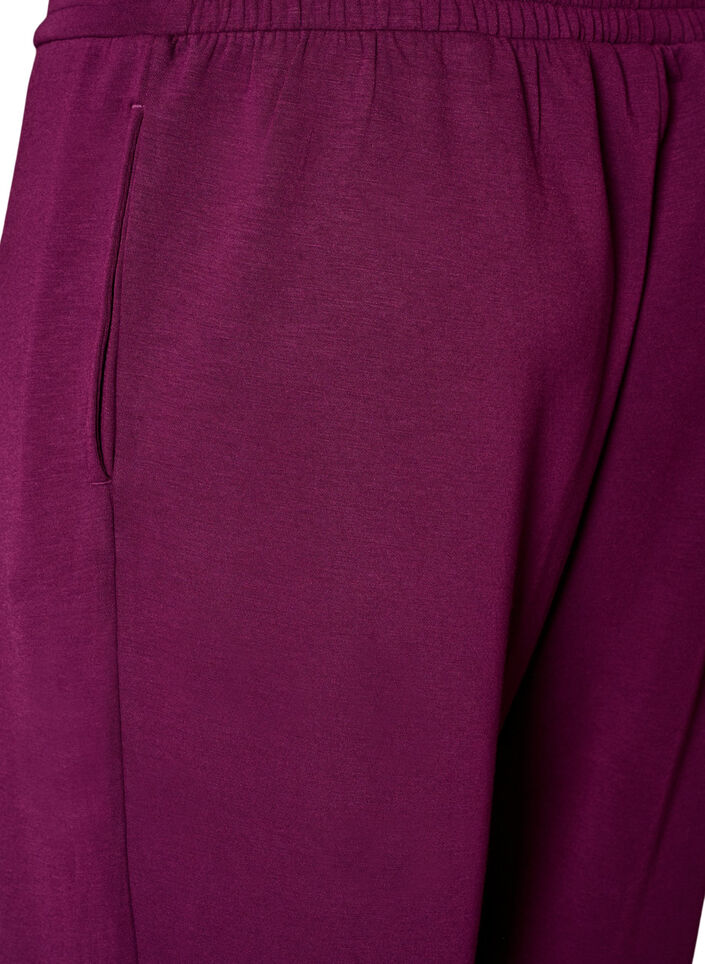 Jerseybroek met hoge taille en zakken, Paars, Packshot image number 3
