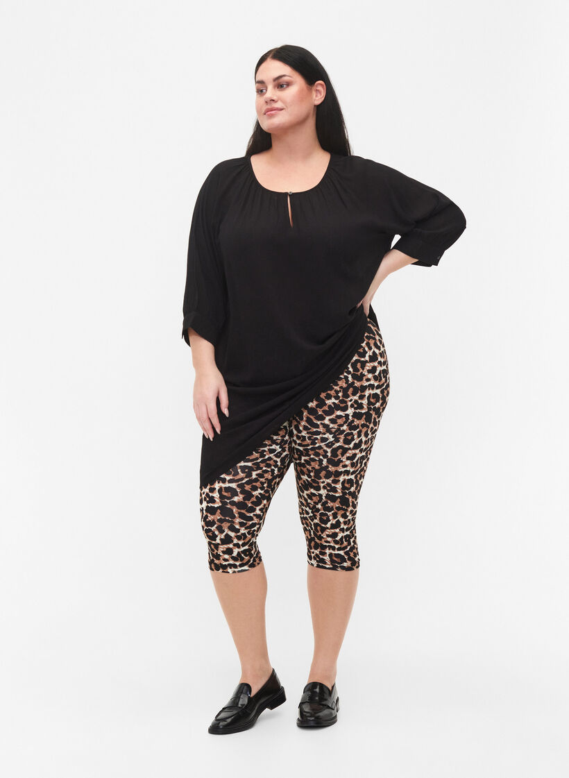 2-pack van 3/4 leggings, Black / LEO AOP, Model image number 0