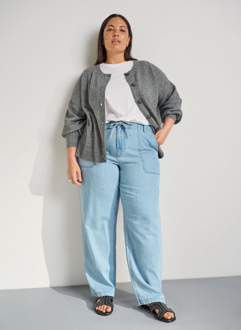 Wide fit - Platte sandalen met studs, Zwart, Image image number 0