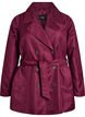 Korte trenchcoat met riem, Donker Bordeaux, Packshot image number 0