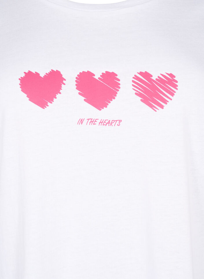 Katoenen T-shirt met ronde hals en print, B. White W. Hearts, Packshot image number 2