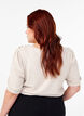 Blouse met knoopdetail en korte pofmouwen, Beige, Model image number 2
