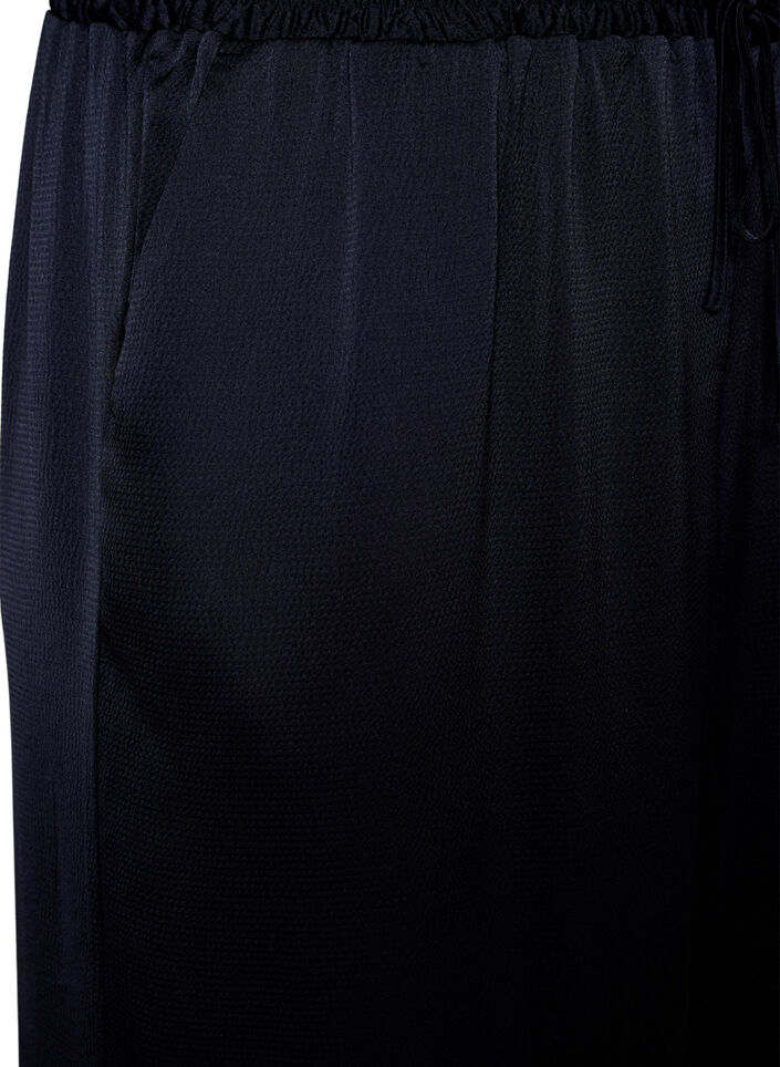 Broek in satijnlook met wijde, rechte pijpen, Blauw, Packshot image number 2