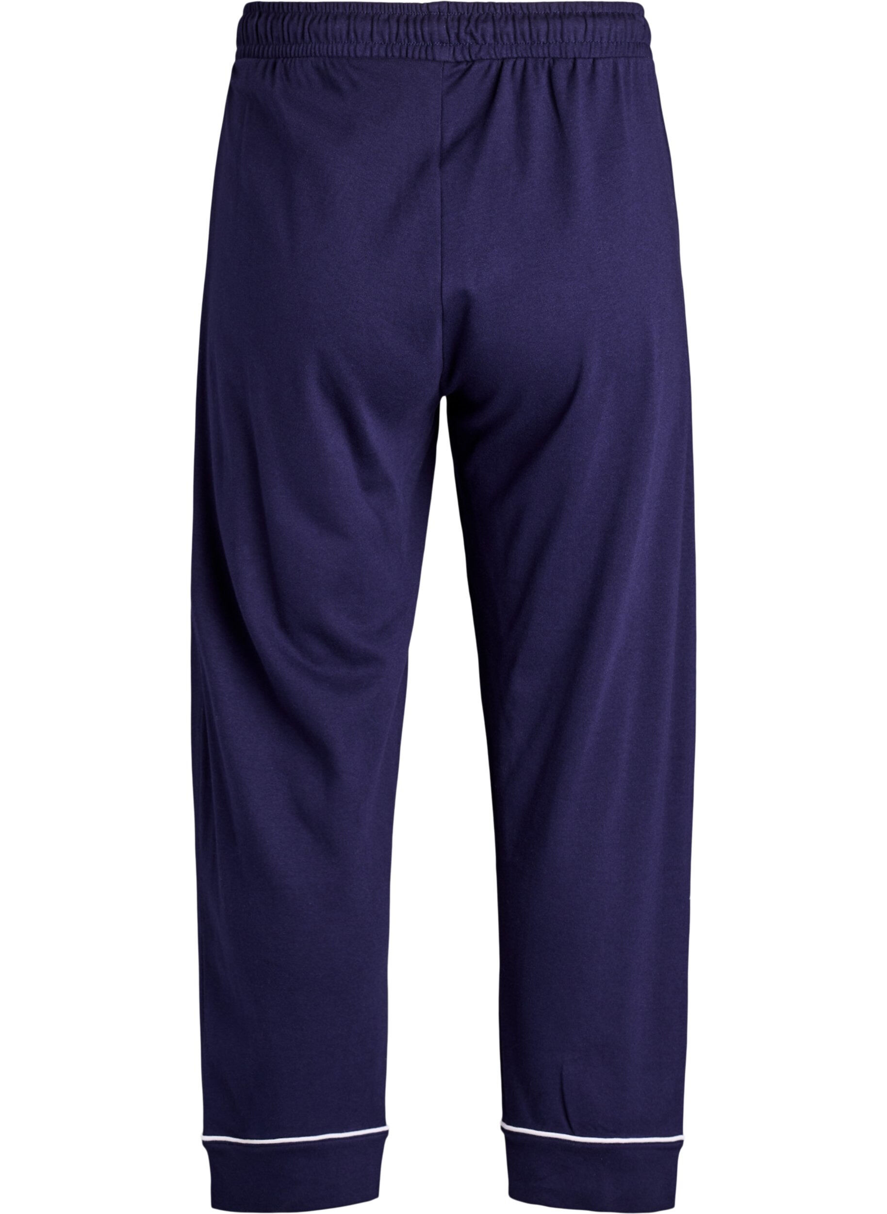 Zizzi Katoenen pyjamabroek met hoge taille, Blauw, Packshot image number 1