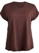 T-shirt met korte mouwen van katoenmix, Bruin, Packshot image number 0