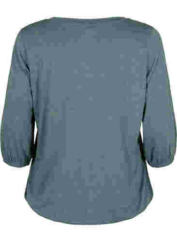 Gemêleerde blouse met v-hals, Sea Pine Mélange, Packshot image number 1