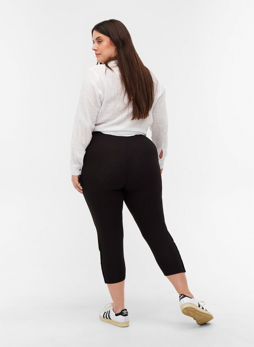 3/4 legging met knopen, Black, Model image number 1