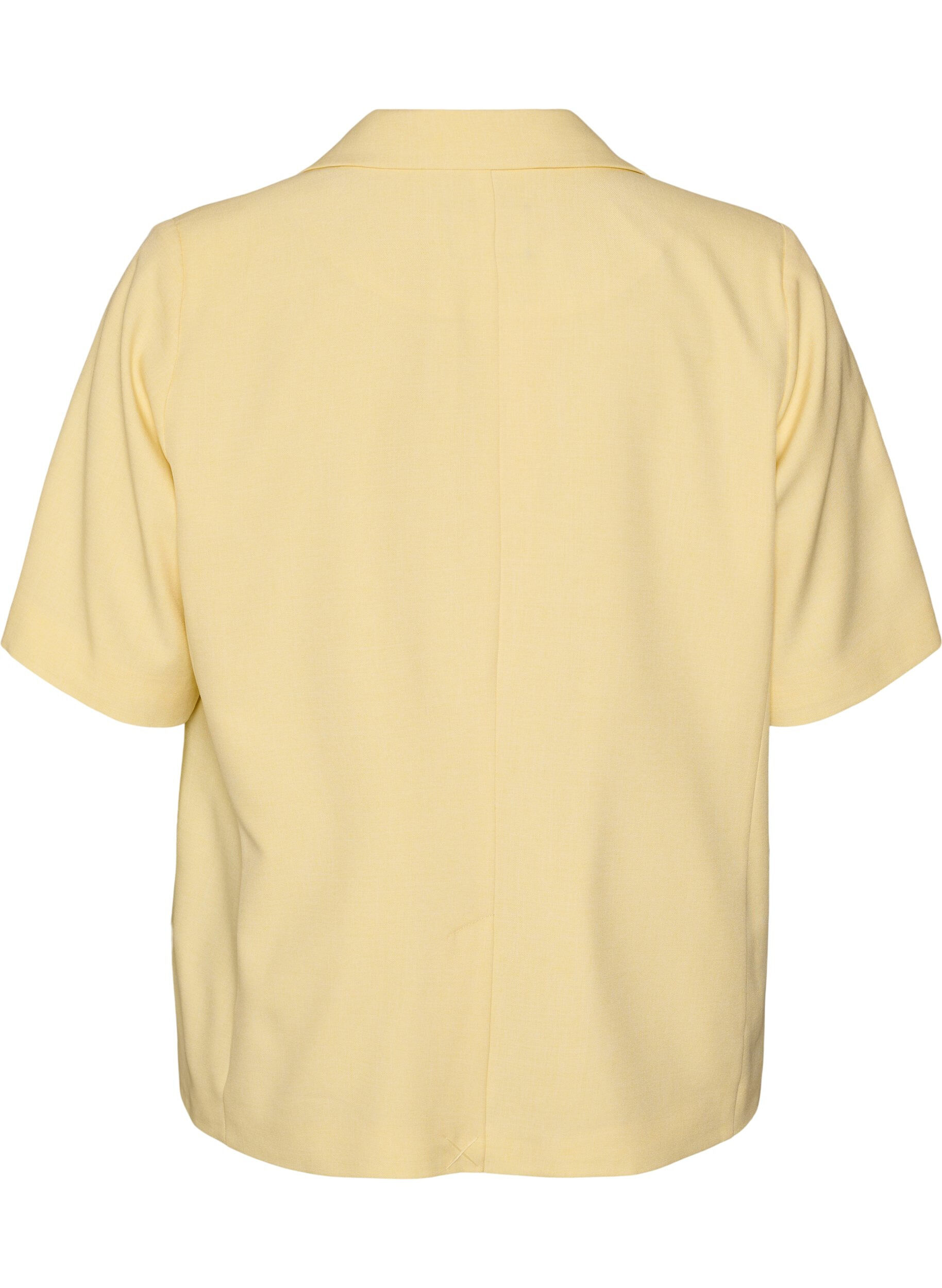 Zizzi Blazer met korte mouwen en revers, Geel, Packshot image number 1