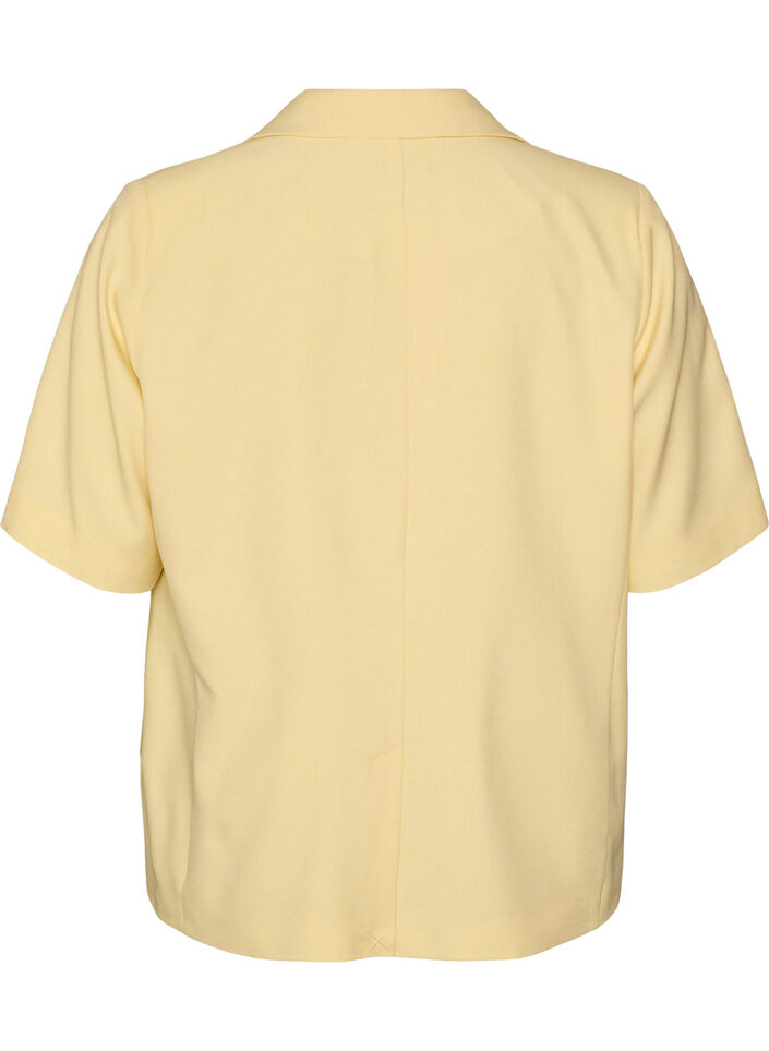 Blazer met korte mouwen en revers, Geel, Packshot image number 1