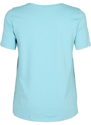 Basic t-shirt in effen kleur met katoen, Reef Waters, Packshot image number 1