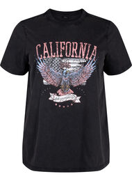 T-shirt van biologisch katoen met adelaarsmotief, Grey California