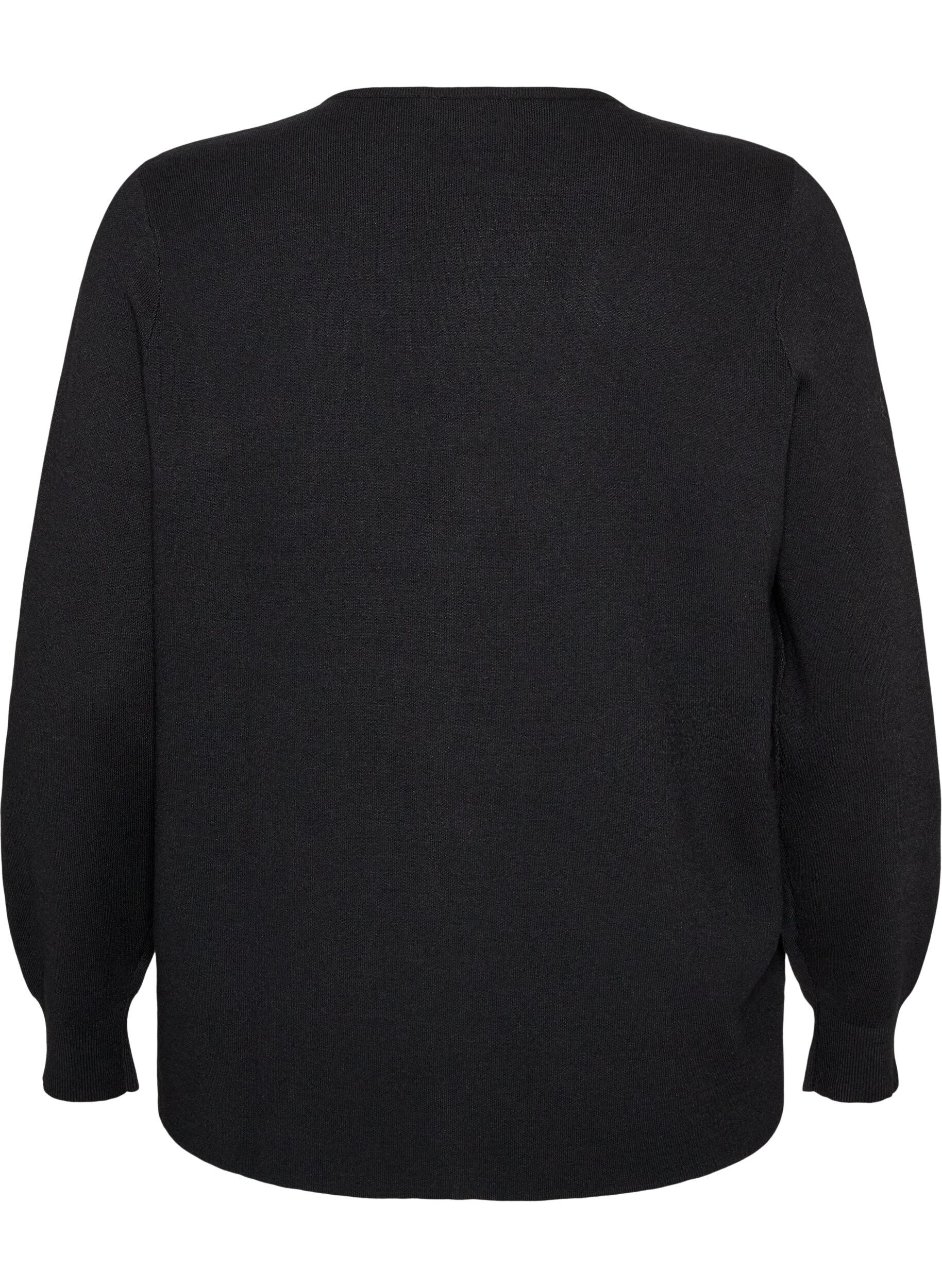 ZizziCardigan met 2-wegritsluiting, Zwart, Packshot image number 1