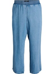 Lyocell broek met wide fit en denimlook, Blauw