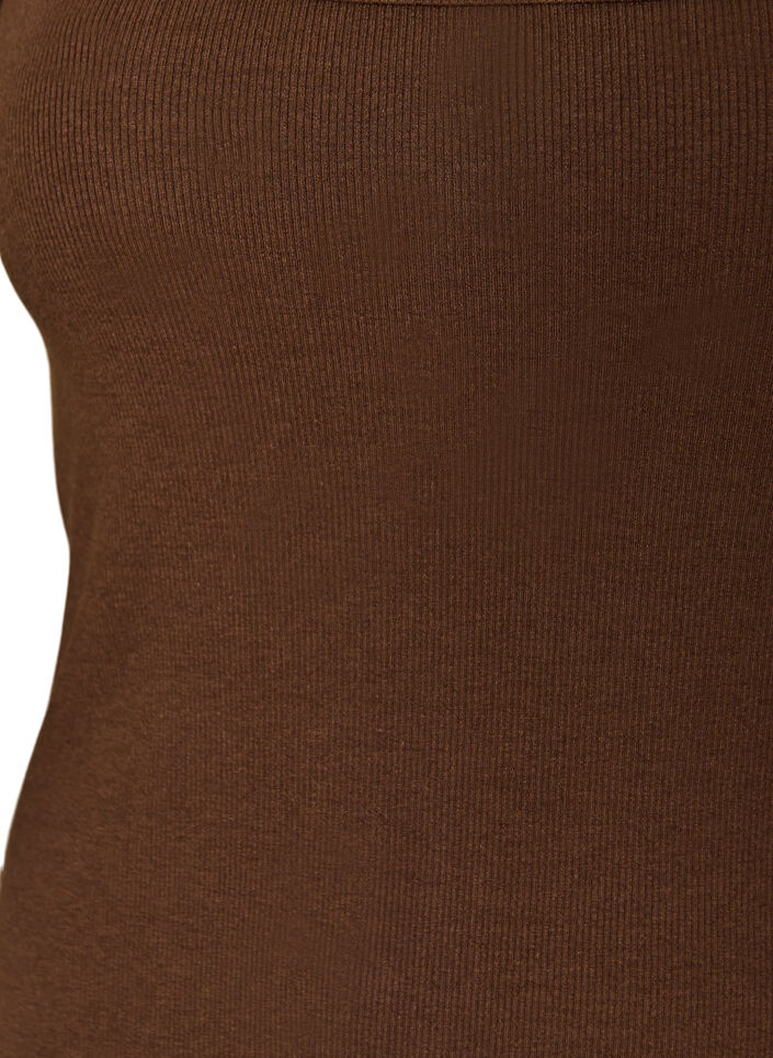 Rib top met vierkante halslijn, Bruin, Packshot image number 2
