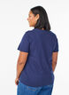 Basic katoenen T-shirt met ronde hals, Blauw, Model image number 2