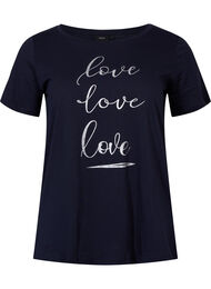 Katoenen t-shirt met korte mouwen en opdruk, Night Sky Love Love