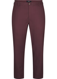 Broek met hoge taille en rechte pijpen, Donker Bordeaux