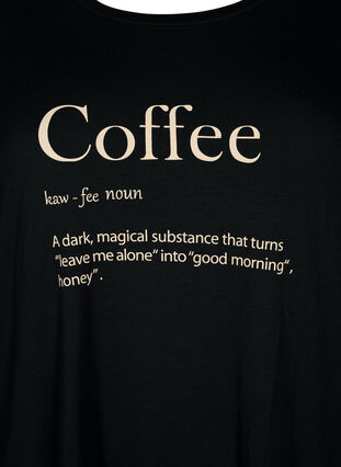 Nachtshirt van viscose met korte mouwen, Black Coffee, Packshot image number 2